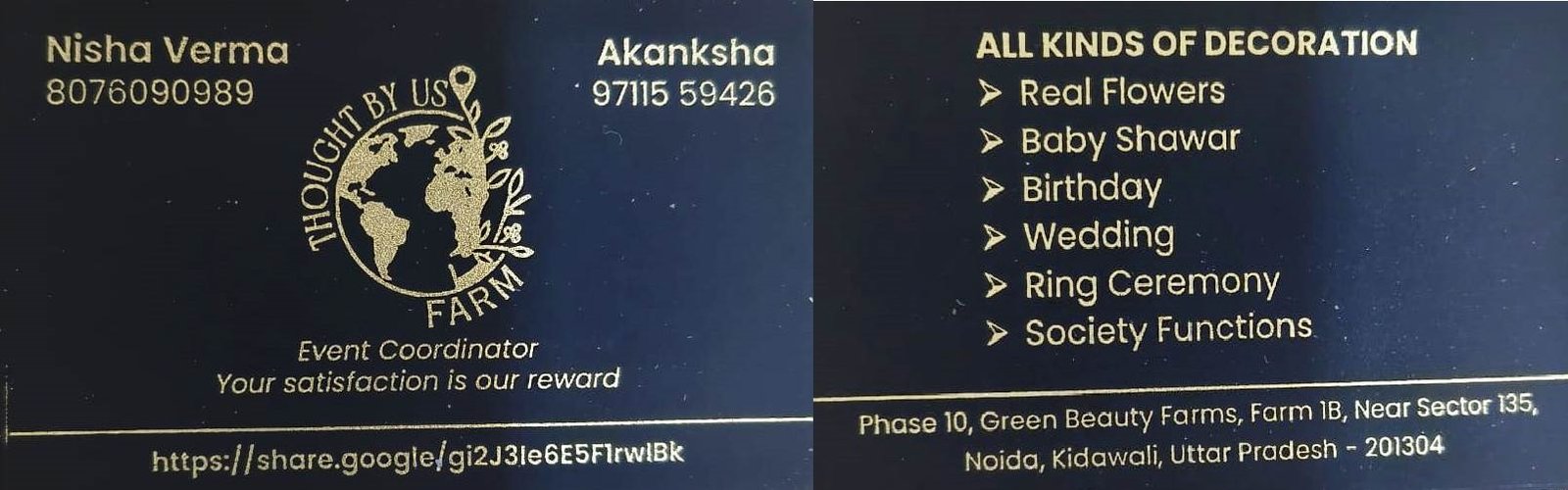 Thought By Us Farm business card